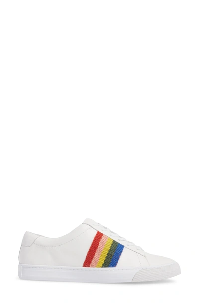 Shop Loeffler Randall Logan Rainbow Sneaker In White/ Rainbow