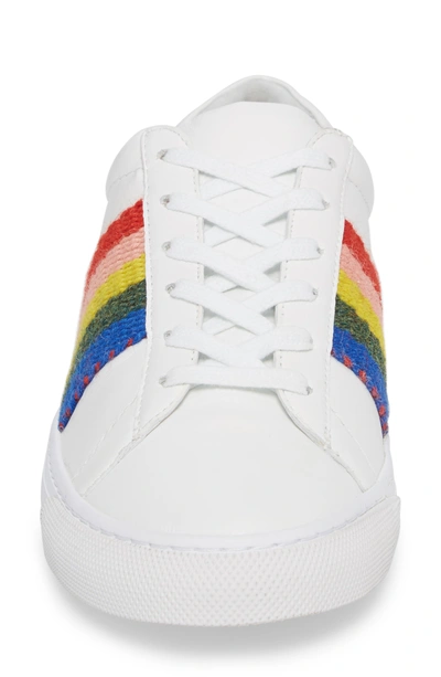 Shop Loeffler Randall Logan Rainbow Sneaker In White/ Rainbow