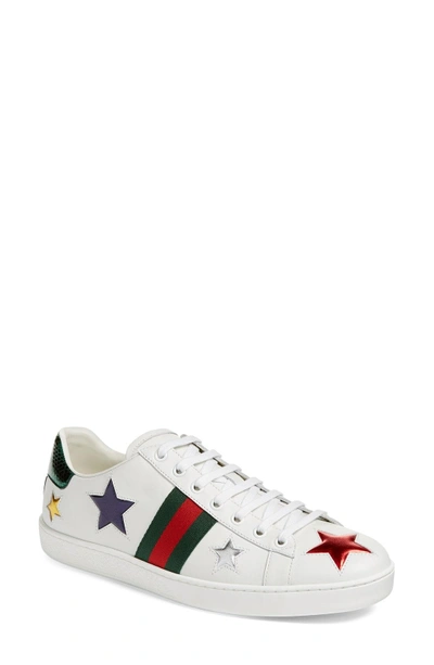Shop Gucci New Ace Star Sneaker In White Multi