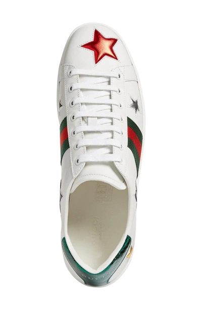 Shop Gucci New Ace Star Sneaker In White Multi