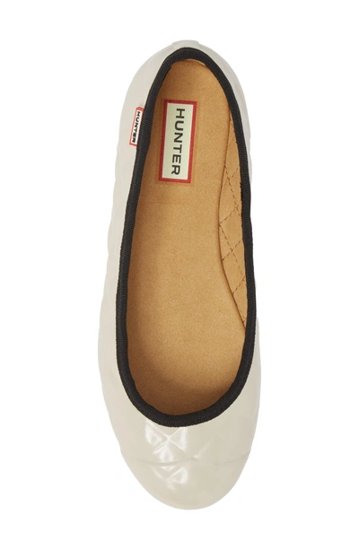 Shop Hunter Quilted Ballet Flat In Parchment Grey/ Black