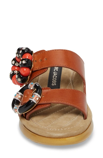 Shop Marc Jacobs Sage Embellished Slide Sandal In Luggage