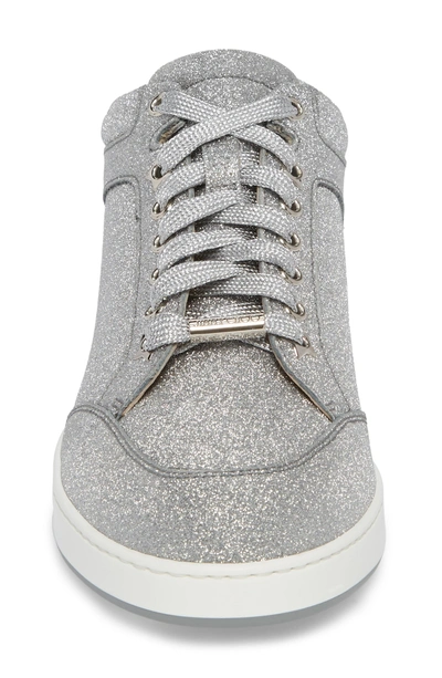 Shop Jimmy Choo Miami Metallic Sneaker In Silver