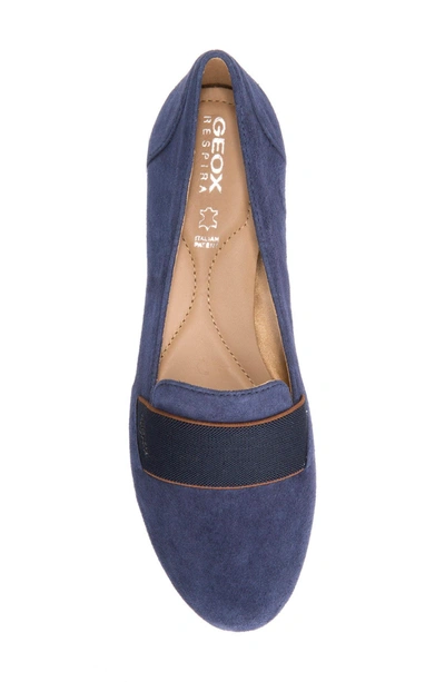 Shop Geox Charlene 17 Flat In Navy Leather