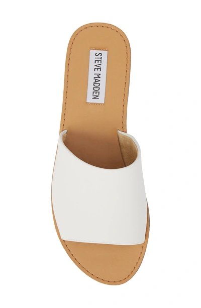 Shop Steve Madden Grace Slide Sandal In White Leather