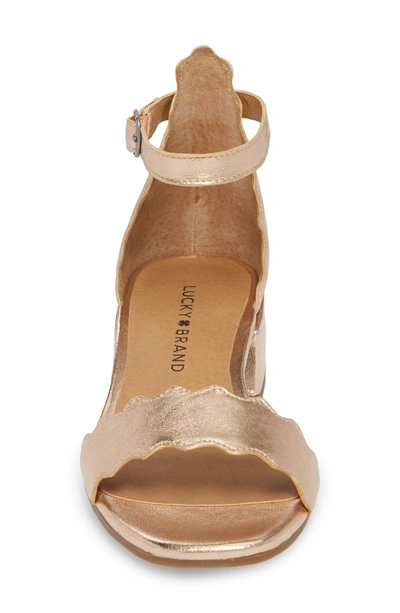 Shop Lucky Brand Norreys Sandal In Pale Rose Gold Leather