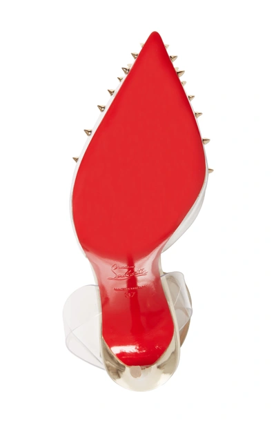 Christian Louboutin Spikoo Spiked Ankle-wrap Red Sole Pumps In Light Gold |  ModeSens
