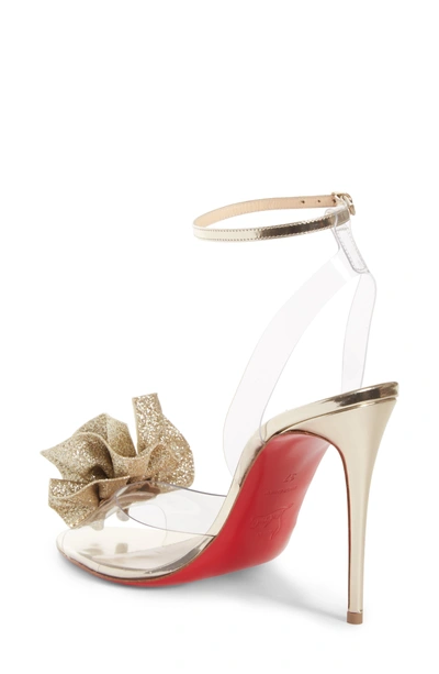 Shop Christian Louboutin Fossiliza Clear Ankle Strap Sandal In Gold/ Transparent