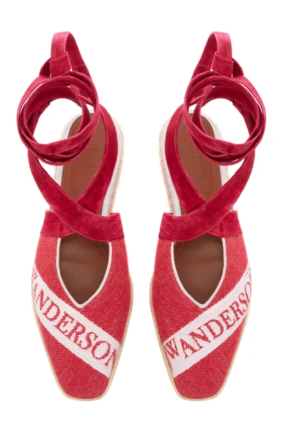 Shop Jw Anderson Logo Ballerina Flat In Ruby