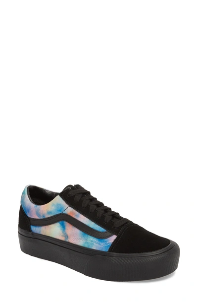 Shop Vans Old Skool Platform Sneaker In Velvet Tie-dye Multi/ Black