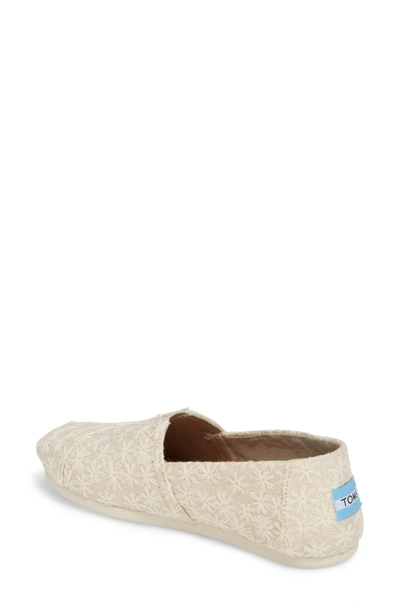 Shop Toms Alpargata Slip-on In Natural Daisy Metallic