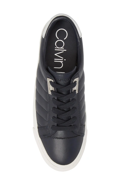 Shop Calvin Klein Vance Sneaker In Deep Navy Leather