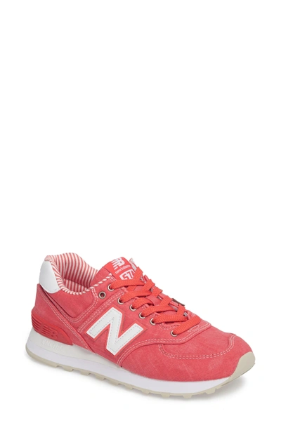 Shop New Balance 574 Sneaker In Coral