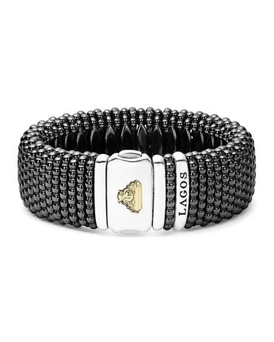 Shop Lagos Black Caviar Ceramic Rope Bracelet