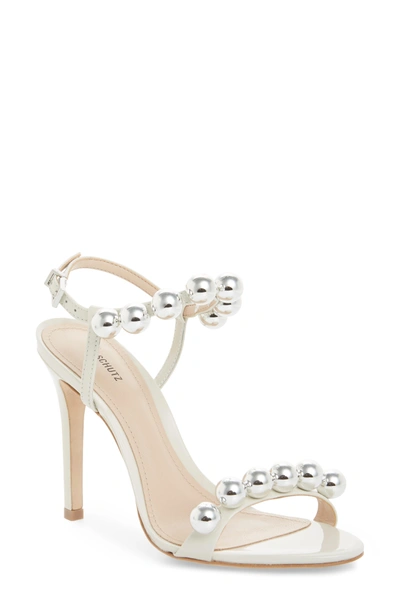 Shop Schutz Nellie Sandal In Pearl Leather