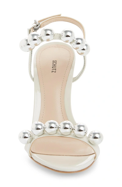 Shop Schutz Nellie Sandal In Pearl Leather