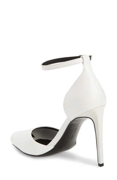 Calvin Klein Daros Peep-toe Pump In Platinum White Leather | ModeSens