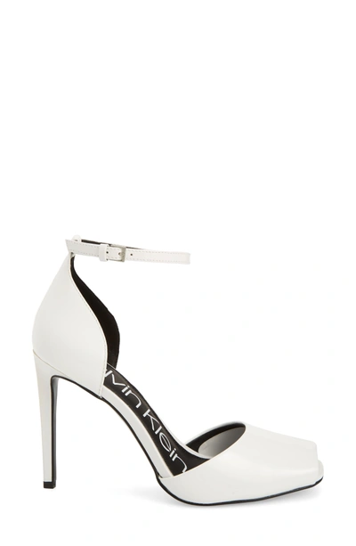 Calvin Klein Daros Peep-toe Pump In Platinum White Leather | ModeSens