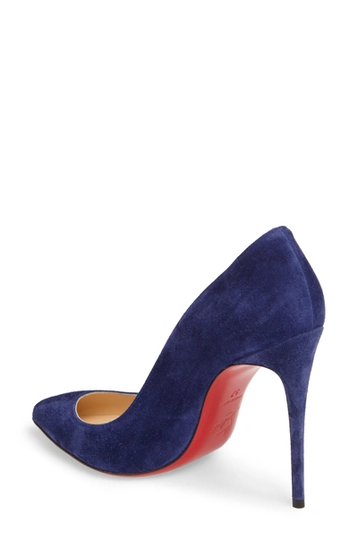 Shop Christian Louboutin Pigalle Follies Pointy Toe Pump In China Blue Suede