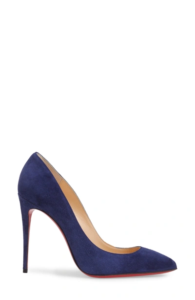Shop Christian Louboutin Pigalle Follies Pointy Toe Pump In China Blue Suede