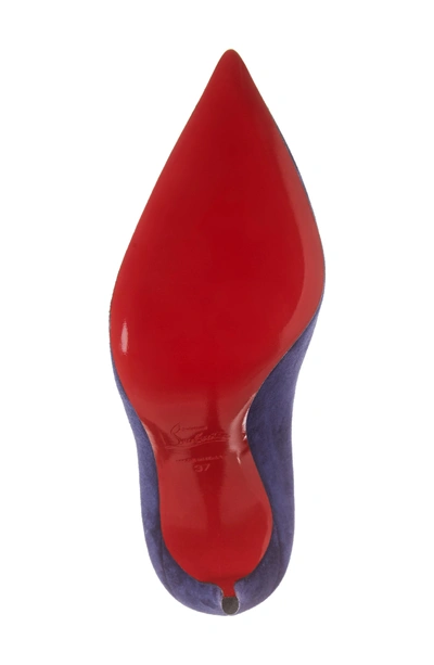 Shop Christian Louboutin Pigalle Follies Pointy Toe Pump In China Blue Suede