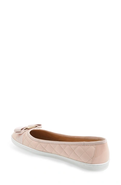 Shop Ferragamo Rufina Quilted Skimmer Flat (women) In Pink