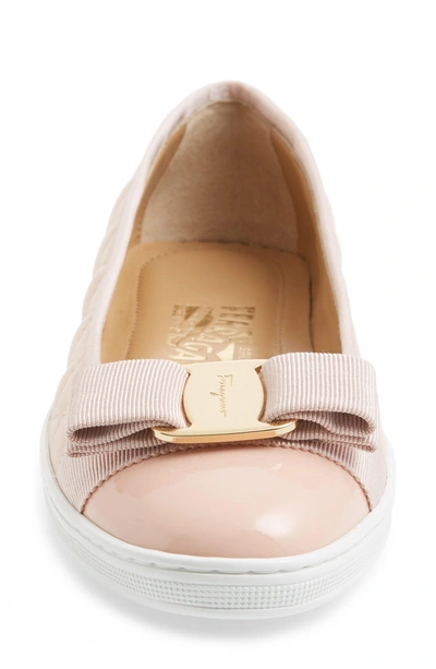 Shop Ferragamo Rufina Quilted Skimmer Flat (women) In Pink