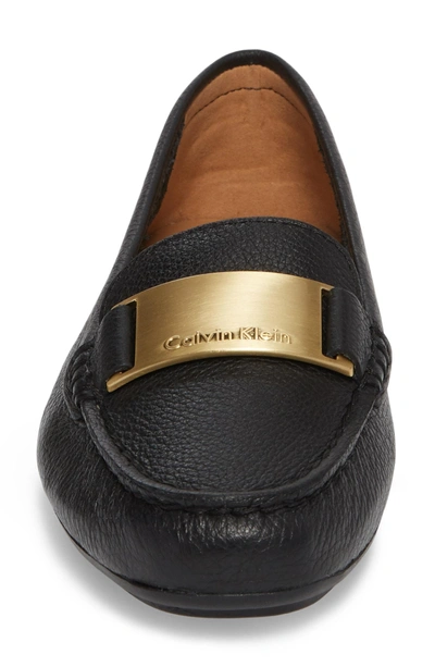Shop Calvin Klein Lisette Loafer In Black Leather