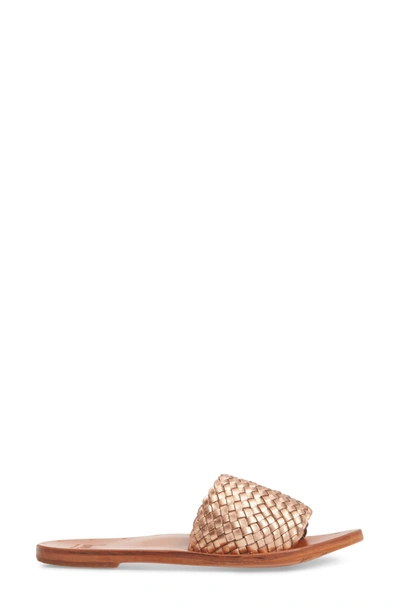 Shop Beek Osprey Woven Slide Sandal In Rose Gold/ Tan