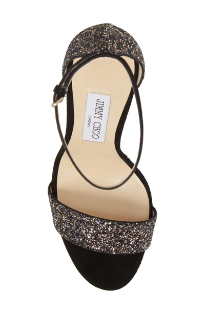 Shop Jimmy Choo Misty Glitter Platform Sandal In Twilight