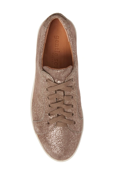 Shop Gentle Souls By Kenneth Cole Haddie Low Platform Sneaker In Cocoa Metallic Leather