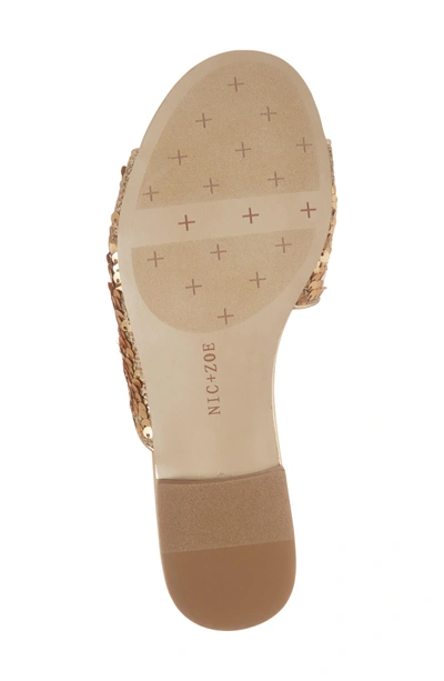 Shop Nic + Zoe Stella Slide Sandal In Natural Sequin Fabric