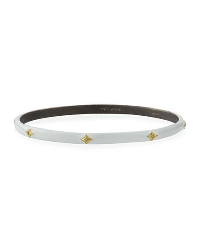 Shop Armenta Old World Thin Diamond Crivelli Bangle In Yellow/white