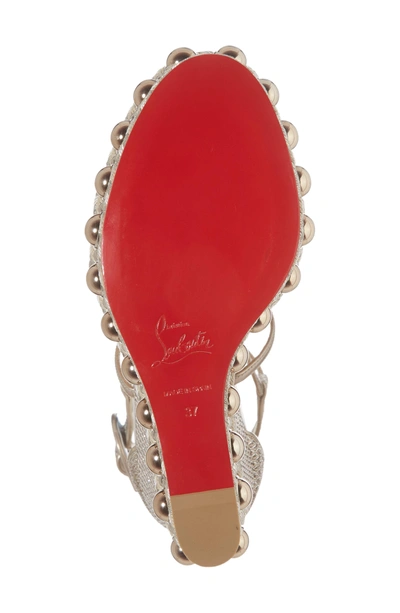 Shop Christian Louboutin Chocazeppa Studded Wedge In Colombe