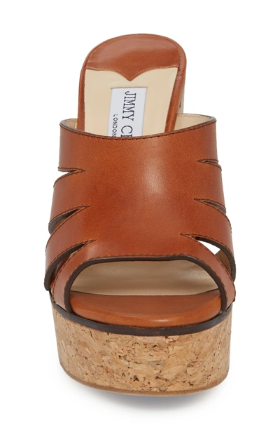 Shop Jimmy Choo Dray Platform Slide Sandal In Tan