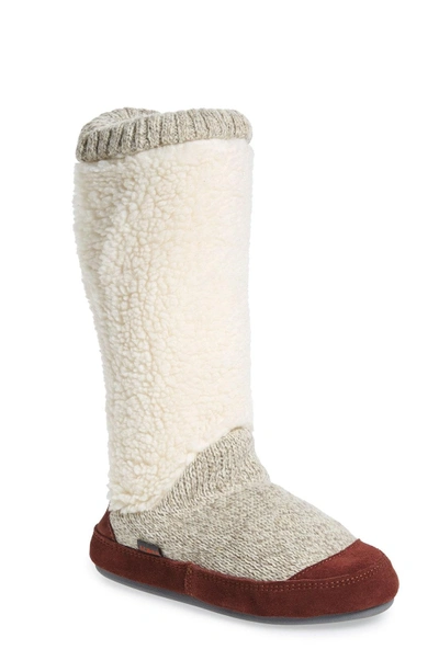 Shop Acorn Slouch Slipper Boot In Buff Popcorn Fabric