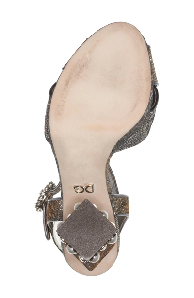 Shop Dolce & Gabbana Metallic Leopard Print Sandal In Silver/ Gold