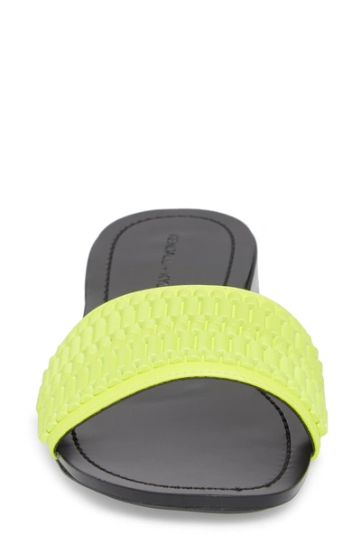Shop Kendall + Kylie Kennedy Slide Sandal In Fluorescent Yellow/ Yellow