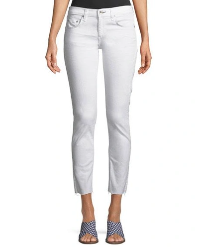 Shop Rag & Bone Dre Mid-rise Cropped Skinny Stretch-twill Jeans In White