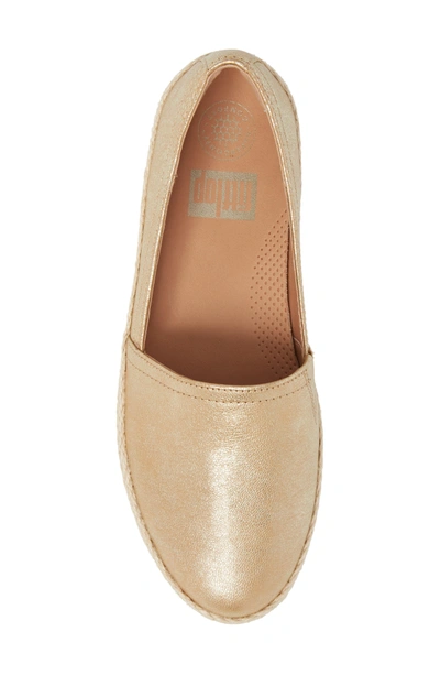 Shop Fitflop Casa Loafer In Metallic Gold Leather