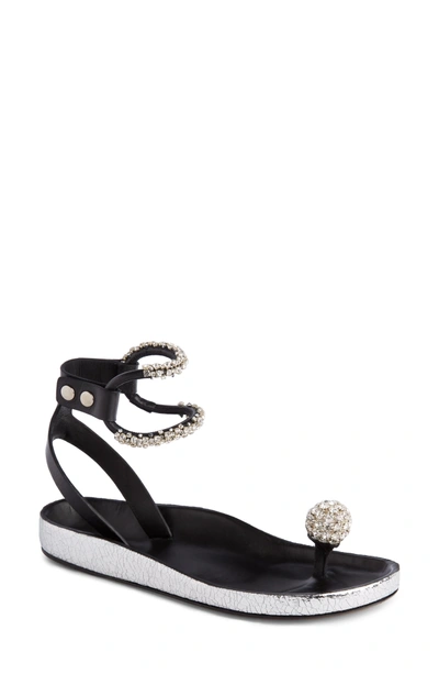 Shop Isabel Marant Ecly Crystal Ball Sandal In Silver