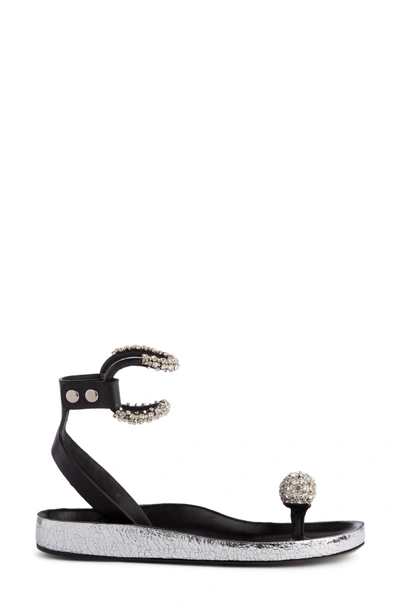 Shop Isabel Marant Ecly Crystal Ball Sandal In Silver