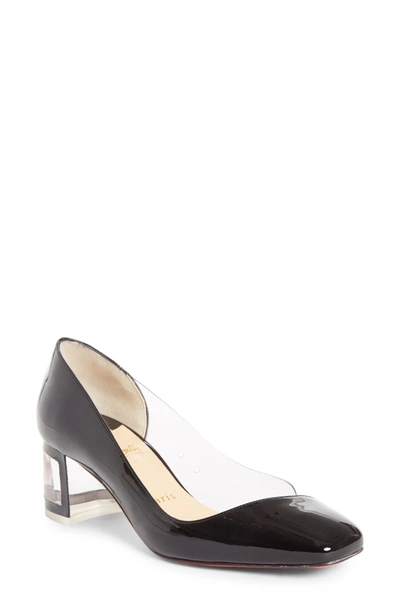 Shop Christian Louboutin Provisore Clear Pump In Black/ Transparent