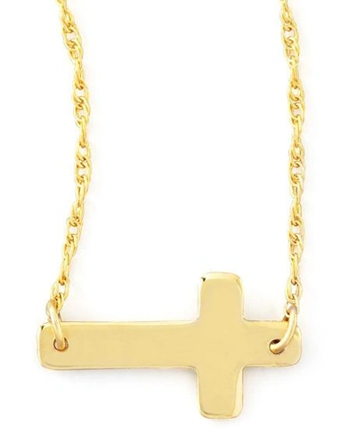 Shop Moon And Lola Gold-plate Integrated Cross Necklace