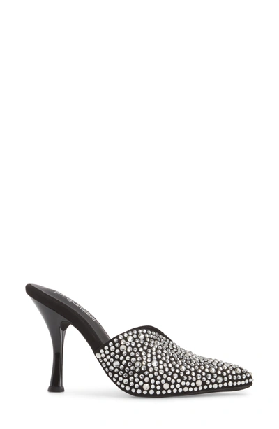 Shop Jeffrey Campbell Jodeci Embellished Mule In Black Suede/ Clear