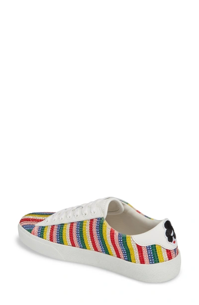 Shop Alice And Olivia Cassidy Crystal Embellished Sneaker In Multi