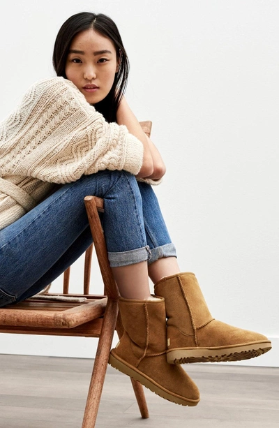 Shop Ugg 'classic Ii' Genuine Shearling Lined Short Boot In Sky Blue Suede