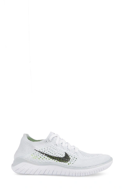 Shop Nike Free Rn Flyknit 2018 Running Shoe In White/ Black/ Pure Platinum