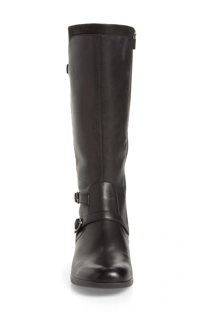 Shop Dansko Lorna Tall Boot In Black Burnished Nappa Leather