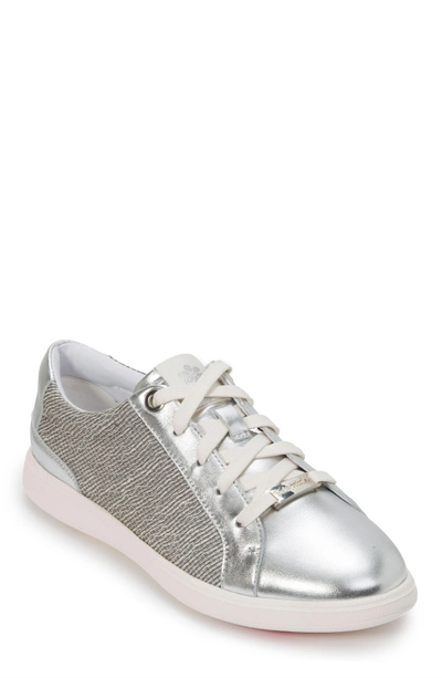 Shop Foot Petals Andi Sneaker In Silver Leather